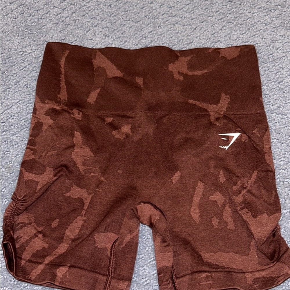Gymshark Women's Camouflage Maroon Shorts